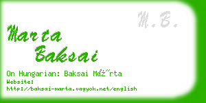 marta baksai business card